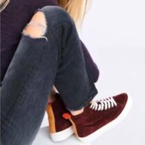 NWOB  Rag & Bone RB High Top Merlot Suede Sneakers